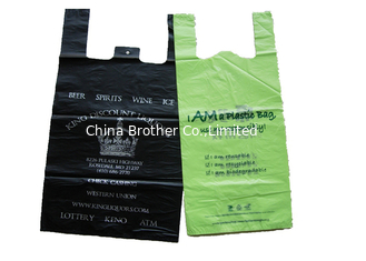 China Printed HDPE / LDPE / LLDPE Plastic Shopping Bag With Die Cut Handles supplier
