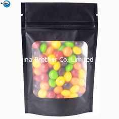 China 250/500g 1kg Top Food Grade Reusable Flat Bottom Clear Window Snack Packaging Ziplock Bag with Tear Zipper supplier