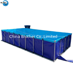 China Waterproof PVC Canvas Koi Fish Tank Farming Round Foldable PVC Tarpaulin Soft Fish Tank supplier