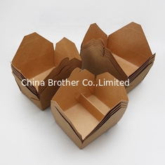 China #3 Factory Wholesale Disposable Fast Food Takeout Box Biodegradable Kraft Paper Box Kraft Paper Lunch Box supplier