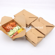 China Printed recycled brown kraft paper food box / Wholesale food grade lunch paper box supplier