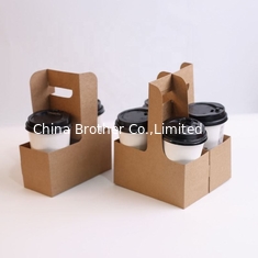 China 4 Cups Disposable Compostable Durable Drink Carrier for Hot or Cold Drinks To Go Coffee Cup Holder for Food Delivery Ser supplier