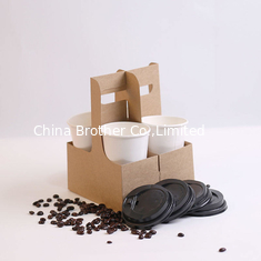 China Disposable take away paper pulp cup holder cup carrier for coffee cup supplier