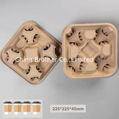 China Custom logo recycle brown kraft paper coffee cup holder for take away supplier