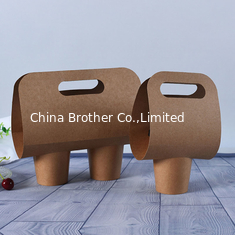 China Biodegradable 2 Cup 4 Cup Disposable Coffee Paper Holder Tray Portable Takeout Coffee Paper Cup Carrier supplier