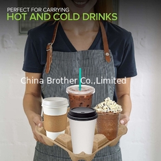 China Wholesale printed logo OEM advertising biodegradable custom sleeve paper coffee cup with lid supplier