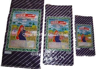 China Bopp Laminated PP Woven Rice Packaging Bags 25 Kg Double Stitched Multi Use supplier