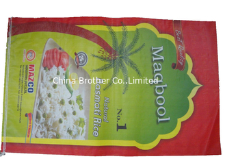 China Square Bottom PP Woven Rice Bag , Agriculture Woven Polypropylene Bags 25Kg 50Kg supplier