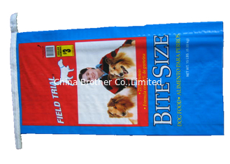 China Single Stitched Plastic Feed Bags , Recycle Dog Food Bags 25 Kg Moisture Proof supplier