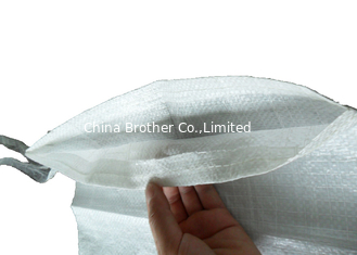 China Virgin Material White Woven Polypropylene Sand Bags 50kg With Single Or Double Sewing supplier