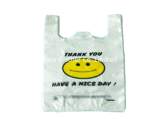 China PE Plastic Shopping Bags With Die Cut Handle , Personalized Plastic Grocery Bags supplier