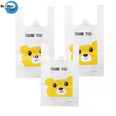 Durable Printed Logo Design LDPE HDPE Custom Thank You Plastic Shopping Bags Vest Handle Carrier Grocery Bags Plastic Bags