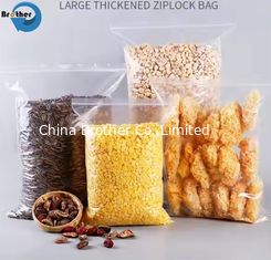 OEM Logo Transparent Big Size Plastic Snack Food Packaging PE Zipper Bag