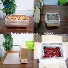 Custom Size Clear Back Plastic LDPE Square Bottom Reusable Flat Open Poly Bag in Box