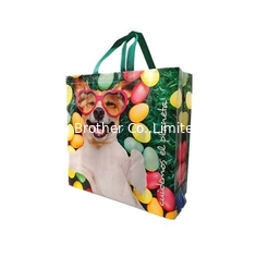 China Glossy PP Woven Laminated Tote Packaging Sewing Reusable Webbing Handle Gift Fashion Eco-Friendly Shopping Bag supplier