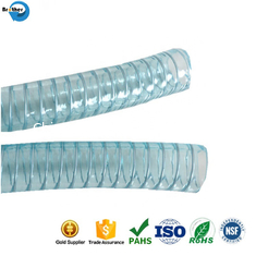 China PVC Spring Spiral Helix Steel Wire Reinforced Suction Discharge Hose supplier