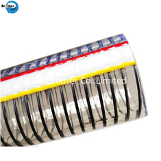 China Flexible Clear PVC Spring Spiral Steel Wire Reinforced Water Fuel Suction Discharge Conduit Pipe Hose supplier