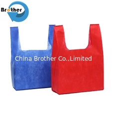 China Logo Print 100% PP Nonwoven Fabric Raw Material for Non Woven Shopping Bags T-Shirt Bags W-Cut Bags Vest Bags supplier
