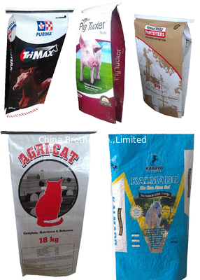 Multi Colored BOPP Laminated PP Woven Sack Bags For Sugar / Feed Single Folded supplier