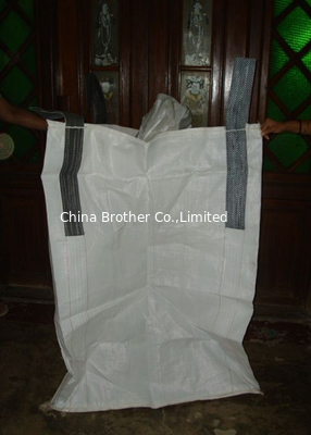 White PP Box Bags for Ore / Durable Woven Polypropylene FIBC Big Jumbo Bag supplier