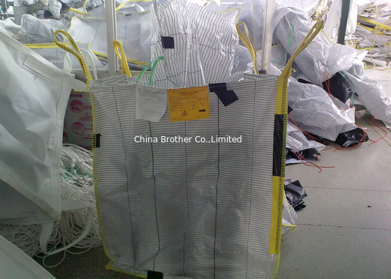 1.5 Tons 4 Panel Baffle FIBC Jumbo Bags bulk sacks For Loading Custom Color supplier