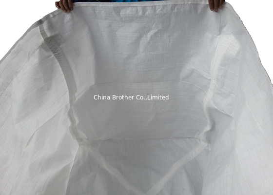 Circular / Tubular Half Cross Corner PP FIBC Jumbo Bags Container With Stevedore Straps supplier