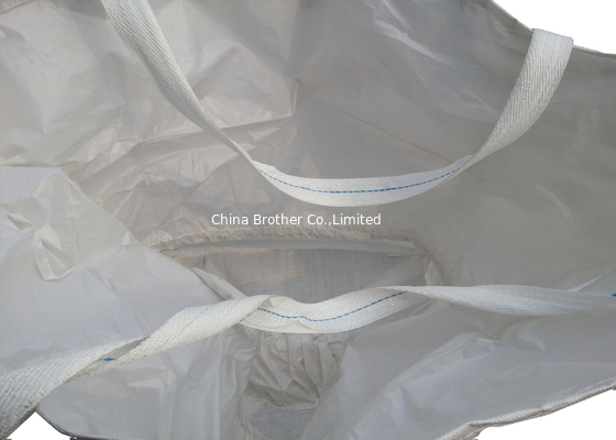 Circular / Tubular Half Cross Corner PP FIBC Jumbo Bags Container With Stevedore Straps supplier