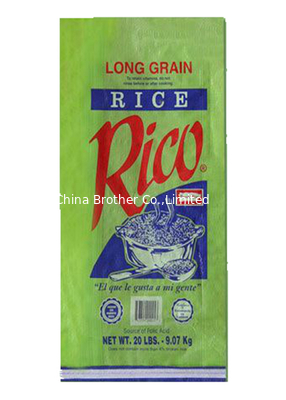 Bopp Laminated PP Woven Rice Packaging Bags 25 Kg Double Stitched Multi Use supplier