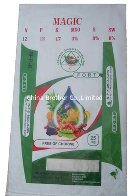 Bopp Laminated 25 kg Fertilizer Packaging Bags , Heavy Duty PP Woven Bag Side Gusset supplier