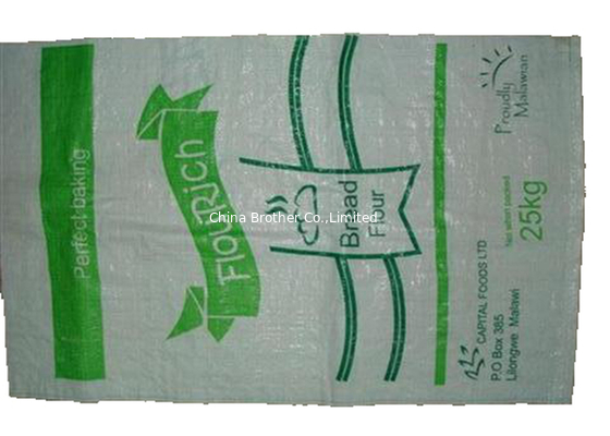 Biodegradable PP Woven Flour Packaging Bags 10 Kg 25 Kg 50 Kg Free Sample supplier