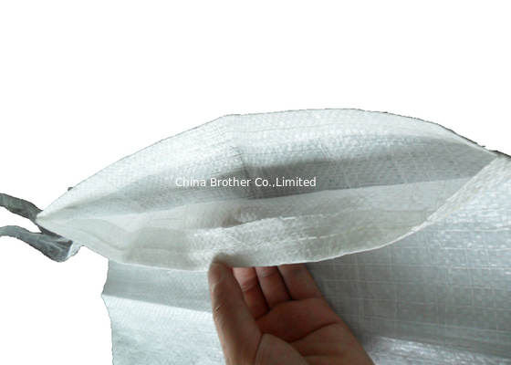 Virgin Material White Woven Polypropylene Sand Bags 50kg With Single Or Double Sewing supplier