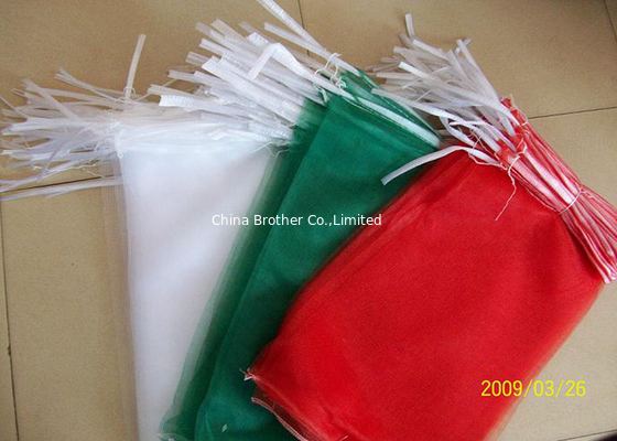 Agriculture Drawstring Poly Mesh Bags For Produce , Polypropylene Mesh Packing Bags supplier