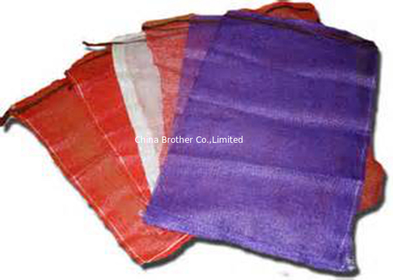 PP Woven Industrial Mesh Bags Recyclable , Red / Orange / Green Color 30kg 40kg supplier