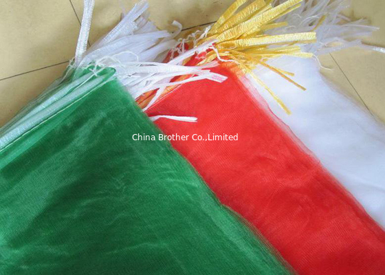 PP Woven Industrial Mesh Bags Recyclable , Red / Orange / Green Color 30kg 40kg supplier