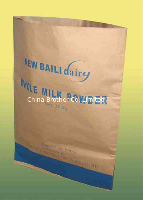 Durable Multiwall Paper Bags for Food / Agricultural / Industrial Packaging 25kg supplier