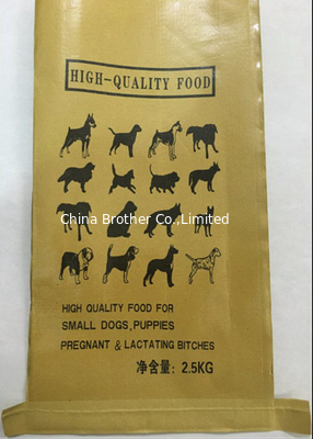 50kg Kraft Paper & Plastic Compound Sacks / Raphe Multiwall Paper Bags for Packing Chemicals supplier