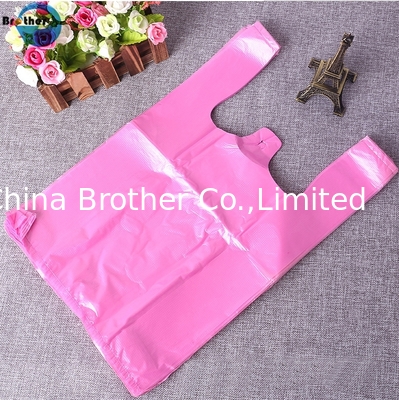 Eco Friendly Heavy Duty Strong Custom Supermarket Shopping Striped Plastic T-Shirt Bag supplier