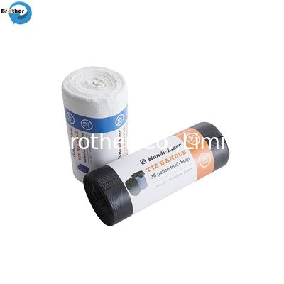 Large Eco Friendly Custom Logo Waterproof Drawstring Outdoor Plastic Garbage Bag