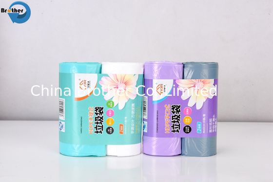 Supply Custom Plastic Garbage Bag Flap Tie Star Seal Bottom Trash Can Liner Bag