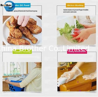 Plastic Disposable PE Gloves for Food Handling Latex-Free Powder-Free Food Grade, Eco-Friendly, Clear, Pack of 200 CPE TPE