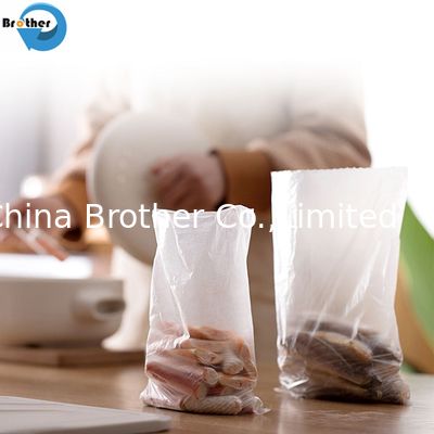 Printed Clear Virgin Material Plastic Food Grade Plastic LDPE Bread Packaging Bags with Ties on Roll