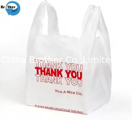 High Quality Supermarket Plastic Vest Handle Bag Manufactures Thank You Plastic Bags with Logo
