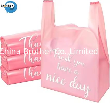 High Quality Supermarket Plastic Vest Handle Bag Manufactures Thank You Plastic Bags with Logo