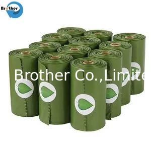 Manufacturer Wholesale Box Packed Green Bone Shape Pet Waste Bags Dog Poop Bag with Dispenser
