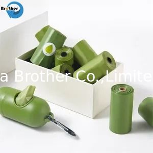 Manufacturer Wholesale Box Packed Green Bone Shape Pet Waste Bags Dog Poop Bag with Dispenser