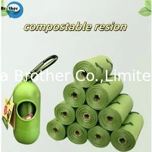 Manufacturer Wholesale Box Packed Green Bone Shape Pet Waste Bags Dog Poop Bag with Dispenser