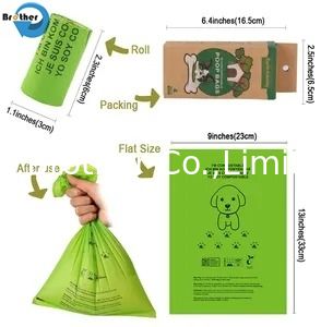 Compostable Disposable Pet Waste Bag Dog Poop Bag with Private Label
