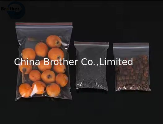 OEM Logo Transparent Big Size Plastic Snack Food Packaging PE Zipper Bag