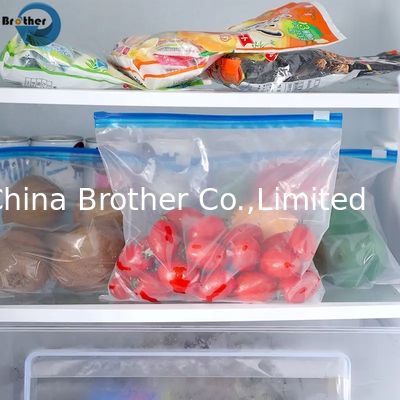 Custom Size Food Grade Resealable Slider Bag Freezer Ziplock Fresh Food Packaging Bag