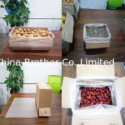 Custom Size Clear Back Plastic LDPE Square Bottom Reusable Flat Open Poly Bag in Box